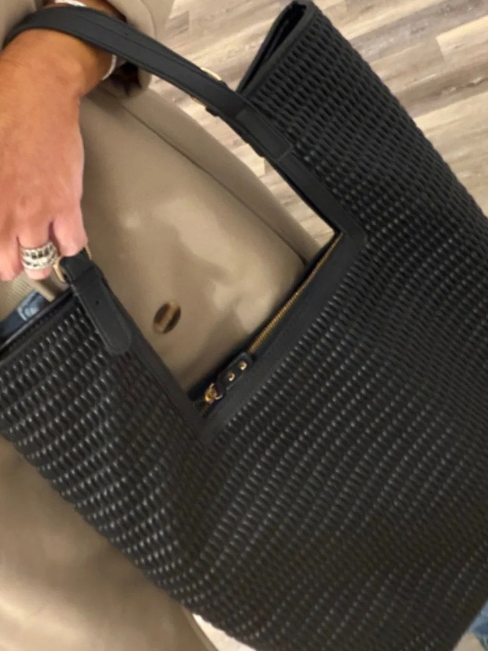 Urban Expressions Aiden Woven large black tote purse - Picture 12 of 12